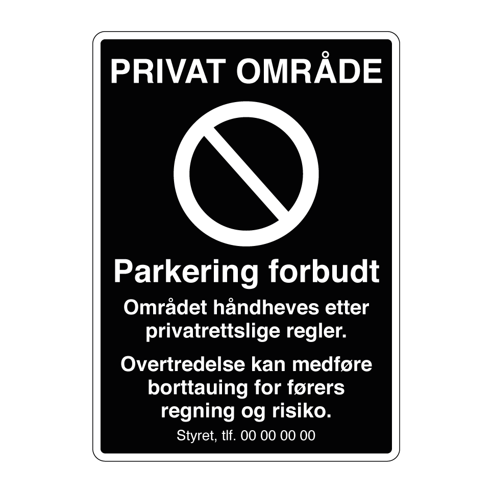 Parkering Forbudt … Skilt | Kjøp Online | SignOnline