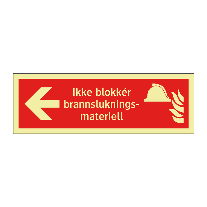 Ikke blokkér brannslukningsmateriell