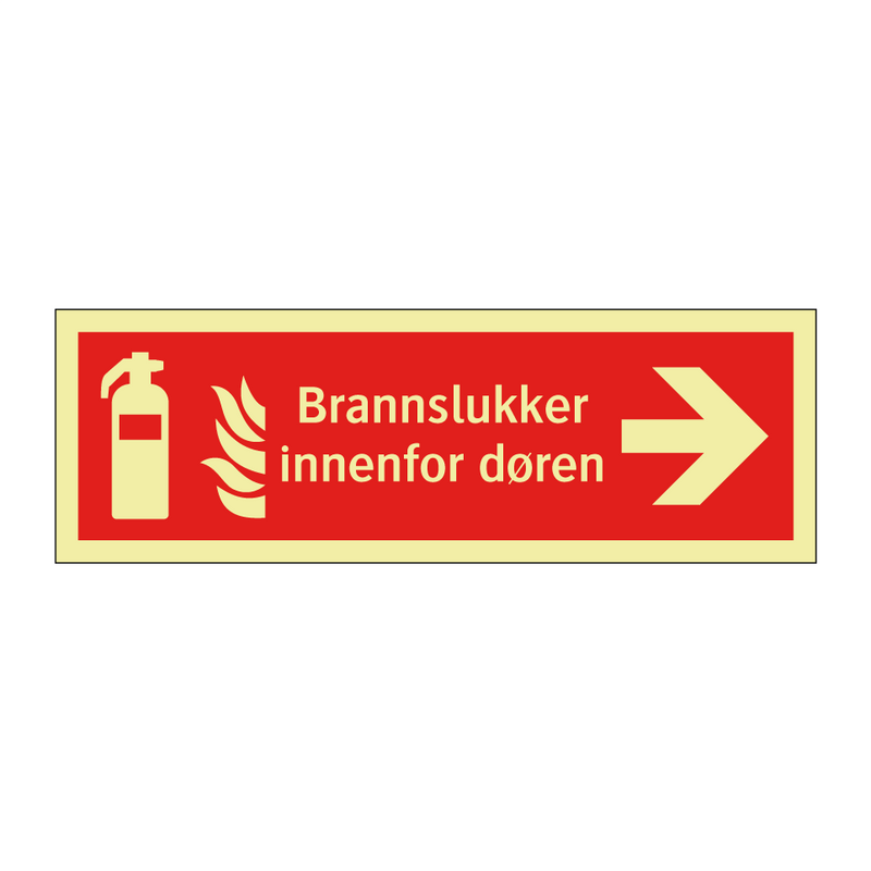 Brannslukker innenfor døren