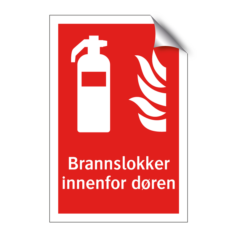 Brannslokker innenfor døren