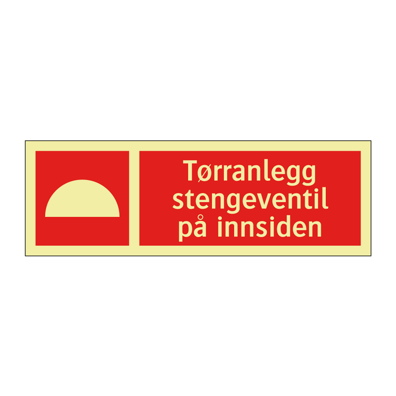 Tørranlegg stengeventil på innsiden