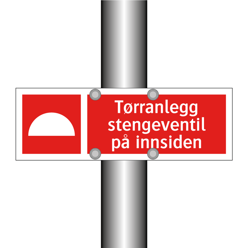 Tørranlegg stengeventil på innsiden