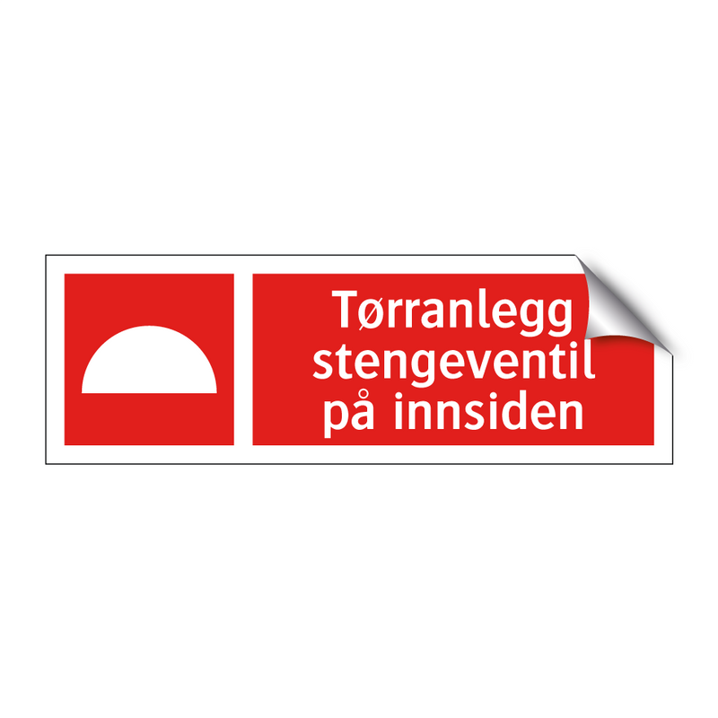 Tørranlegg stengeventil på innsiden