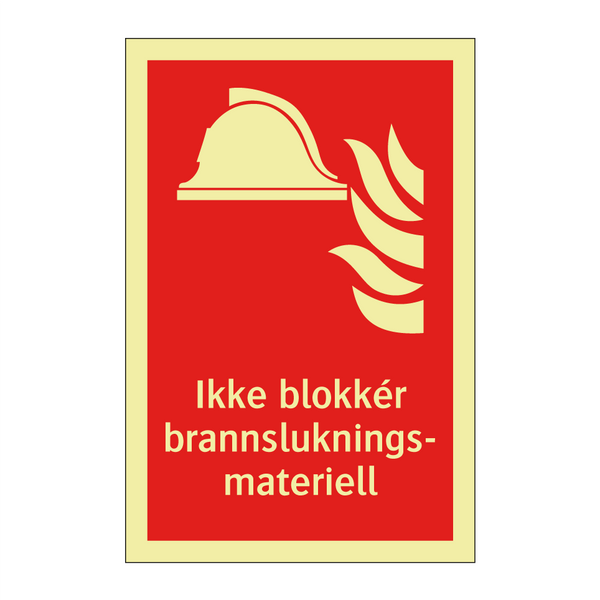 Ikke blokkér brannslukningsmateriell