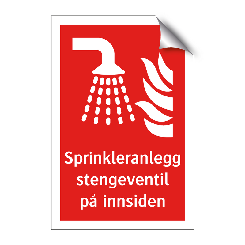 Sprinkleranlegg stengeventil på innsiden