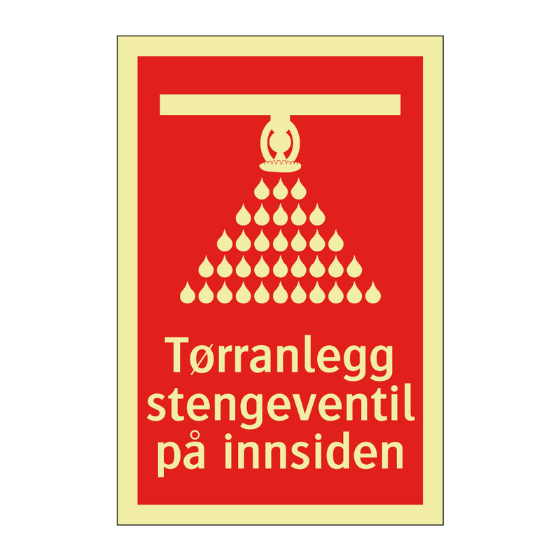 Tørranlegg stengeventil på innsiden