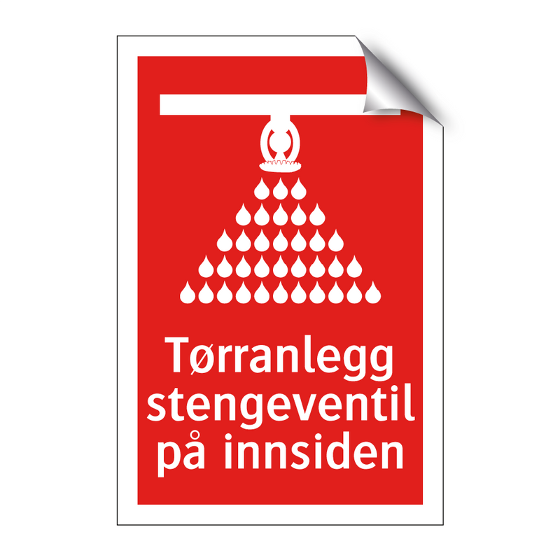 Tørranlegg stengeventil på innsiden