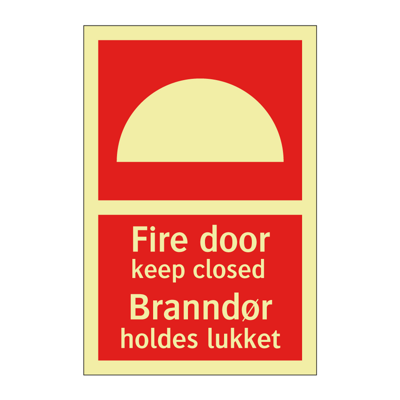 Fire door keep closed Branndør holdes lukket