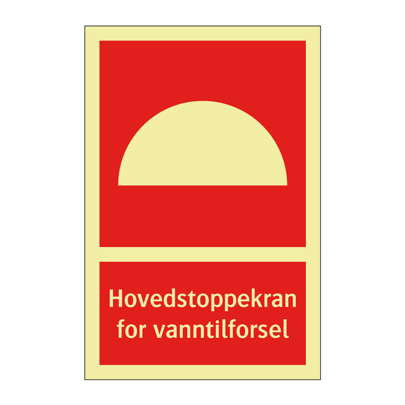 Hovedstoppekran for vanntilforsel