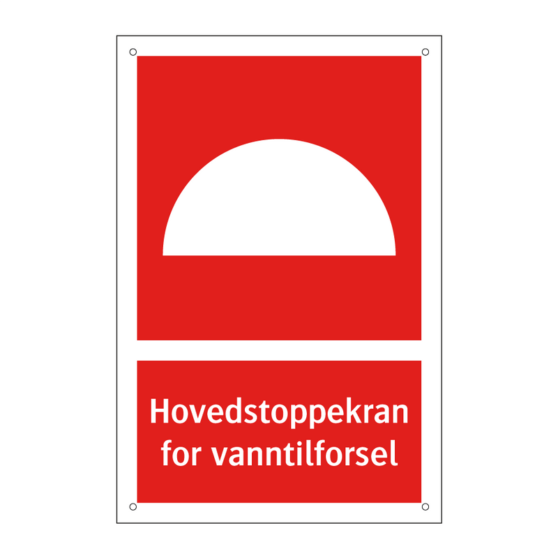 Hovedstoppekran for vanntilforsel