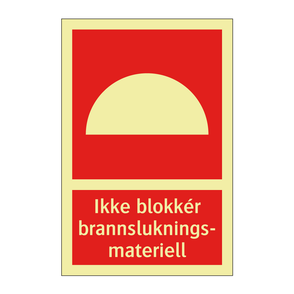 Ikke blokkér brannslukningsmateriell