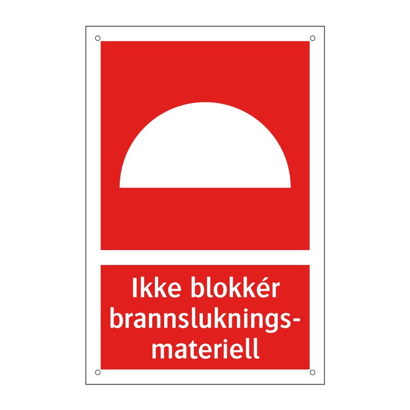 Ikke blokkér brannslukningsmateriell