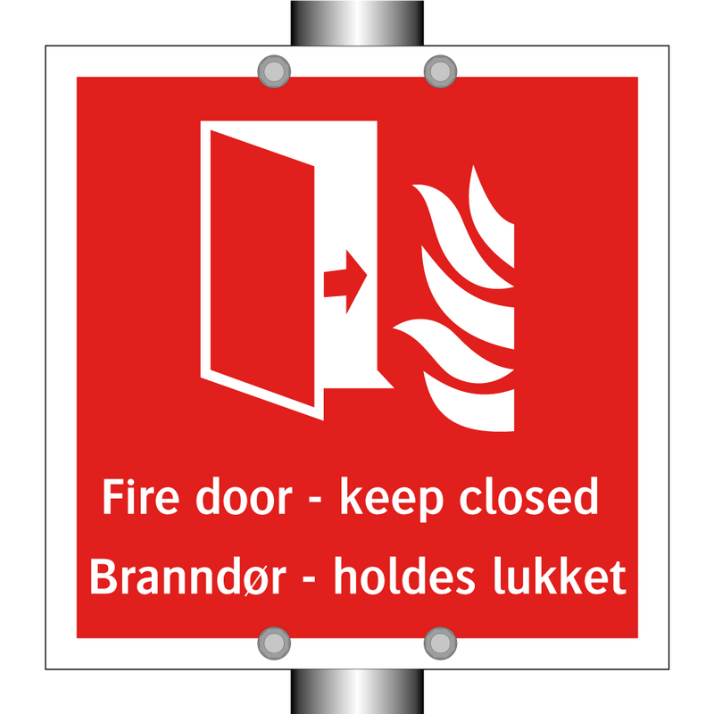 Fire door keep closed Branndør holdes lukket