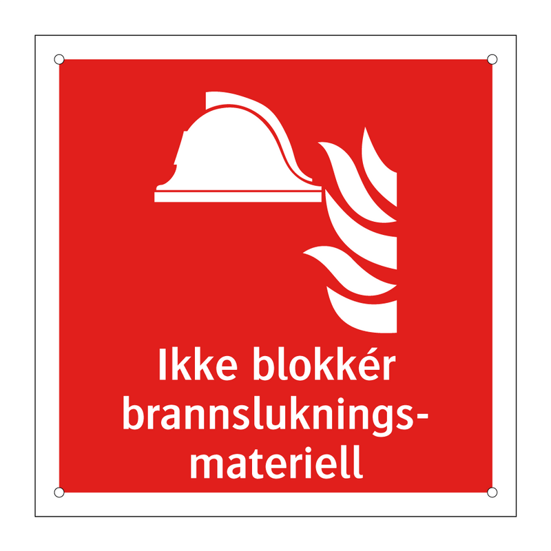 Ikke blokkér brannslukningsmateriell