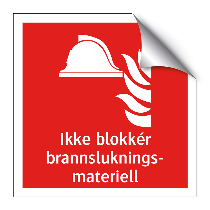 Ikke blokkér brannslukningsmateriell