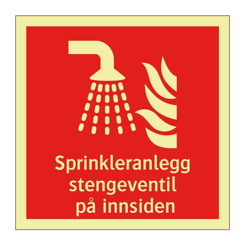 Sprinkleranlegg stengeventil på innsiden