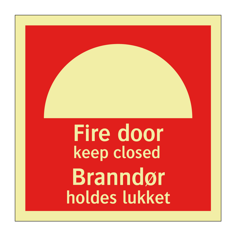 Fire door keep closed Branndør holdes lukket