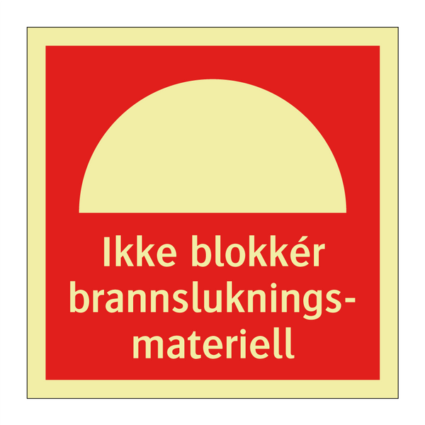 Ikke blokkér brannslukningsmateriell