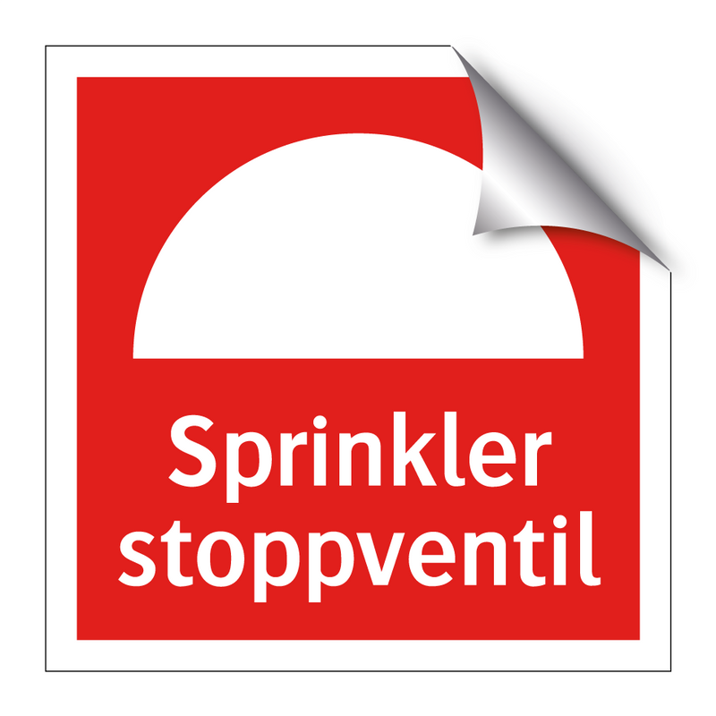 Sprinkler stoppventil