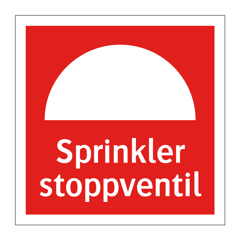 Sprinkler stoppventil