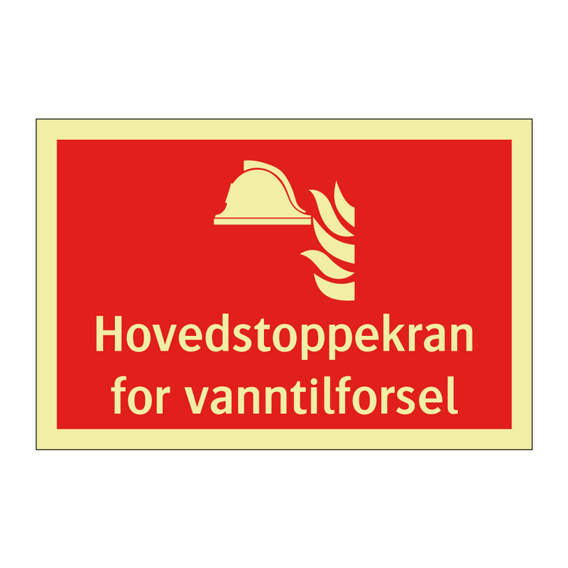 Hovedstoppekran for vanntilforsel