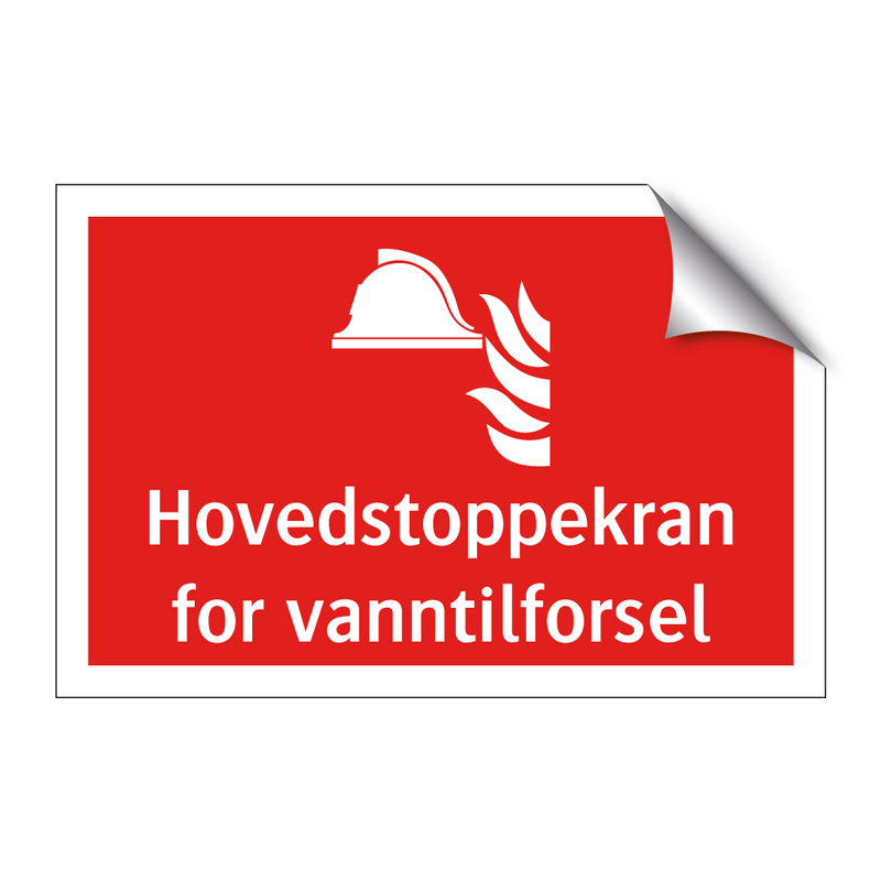 Hovedstoppekran for vanntilforsel