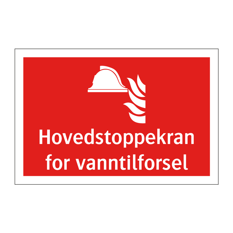 Hovedstoppekran for vanntilforsel