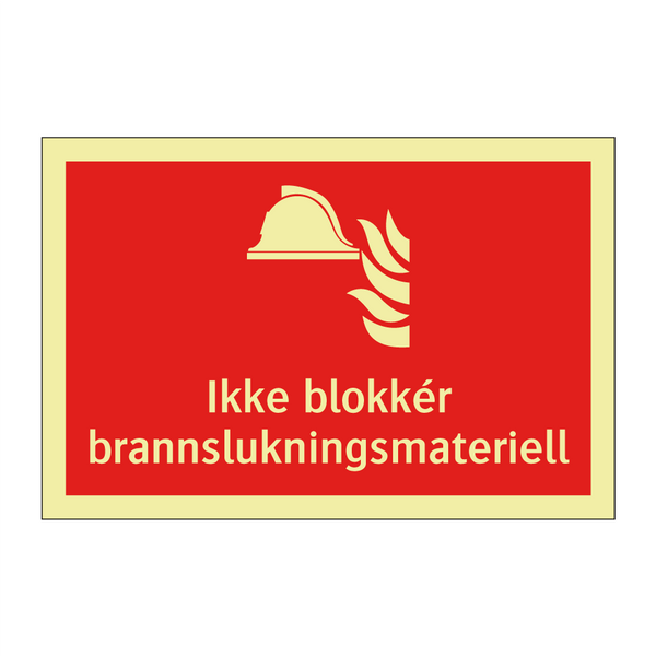 Ikke blokkér brannslukningsmateriell