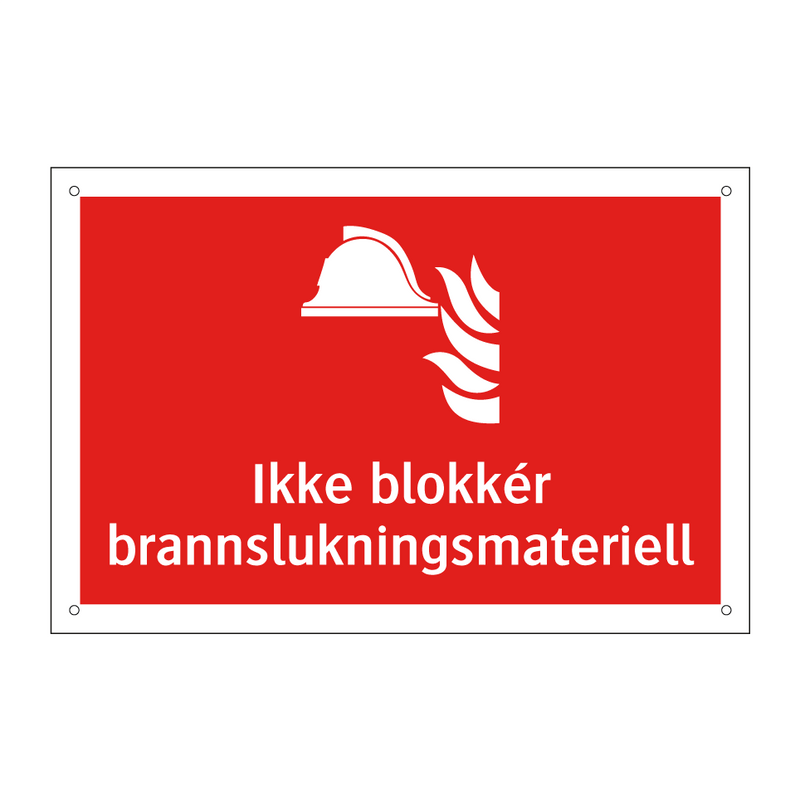 Ikke blokkér brannslukningsmateriell