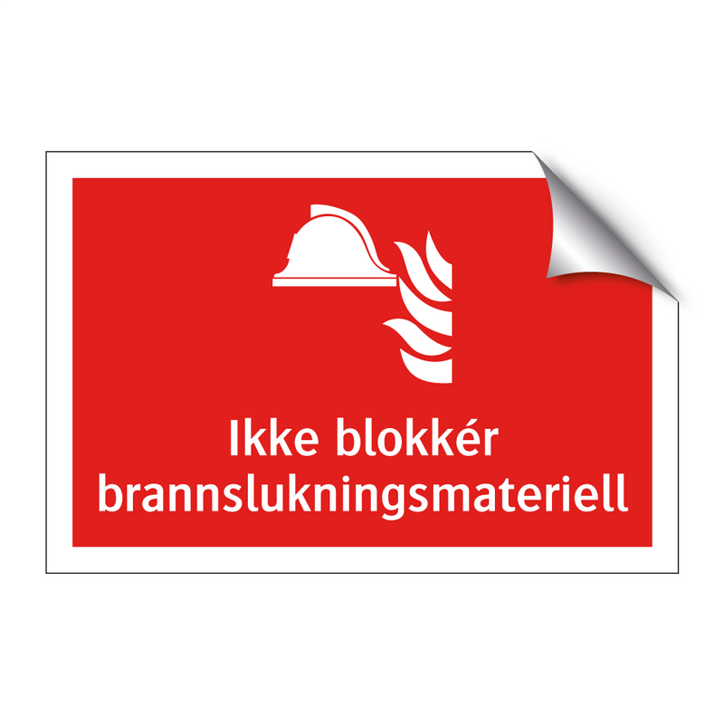 Ikke blokkér brannslukningsmateriell