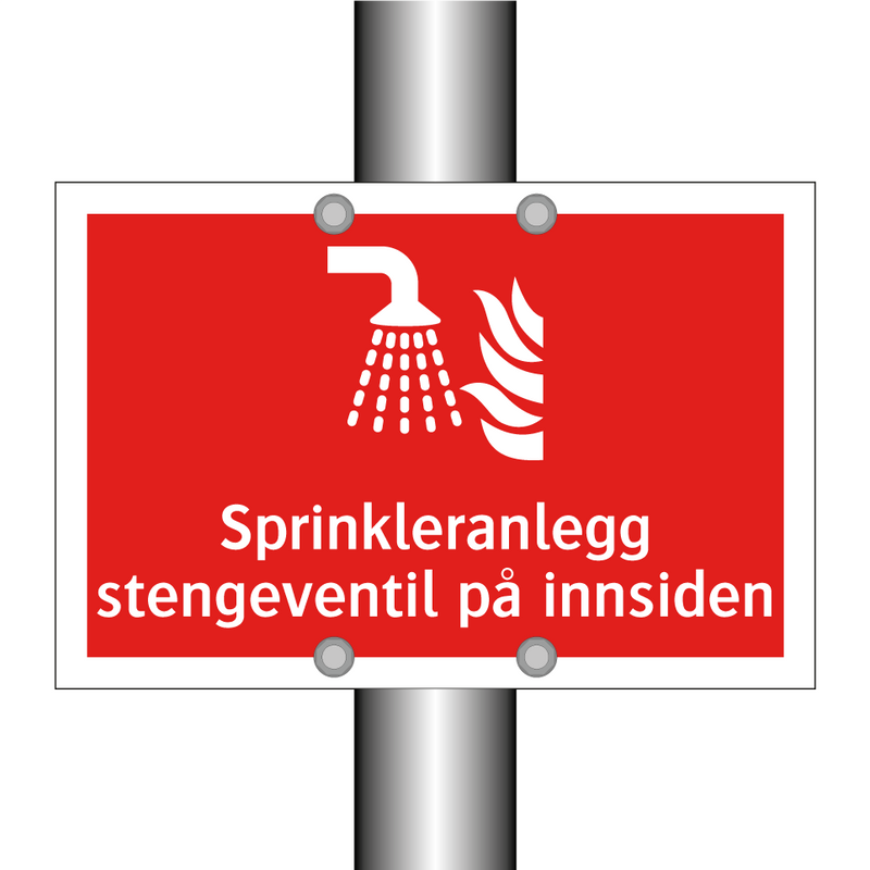 Sprinkleranlegg stengeventil på innsiden