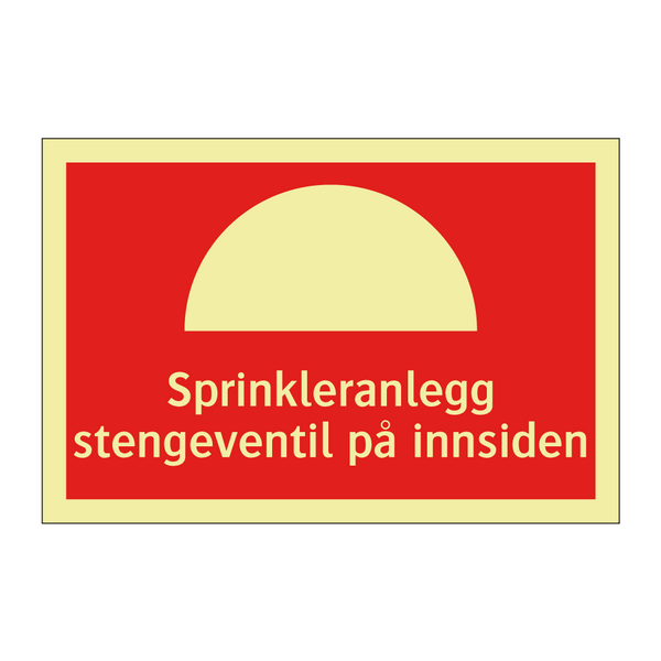 Sprinkleranlegg stengeventil på innsiden