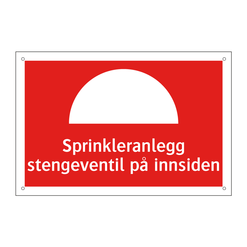 Sprinkleranlegg stengeventil på innsiden