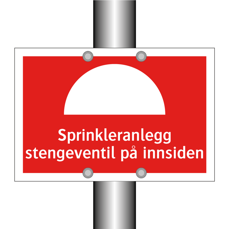 Sprinkleranlegg stengeventil på innsiden