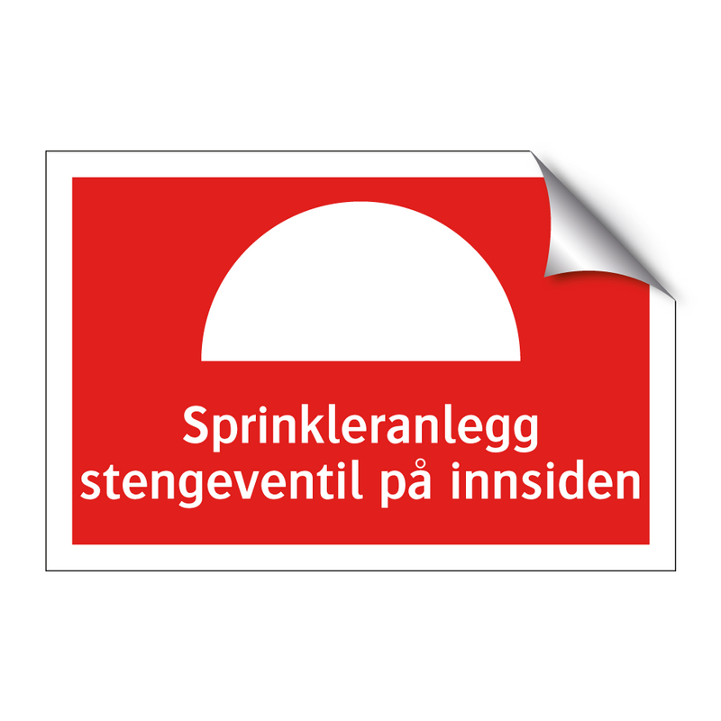 Sprinkleranlegg stengeventil på innsiden