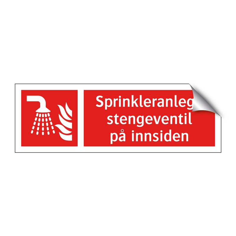 Sprinkleranlegg stengeventil på innsiden