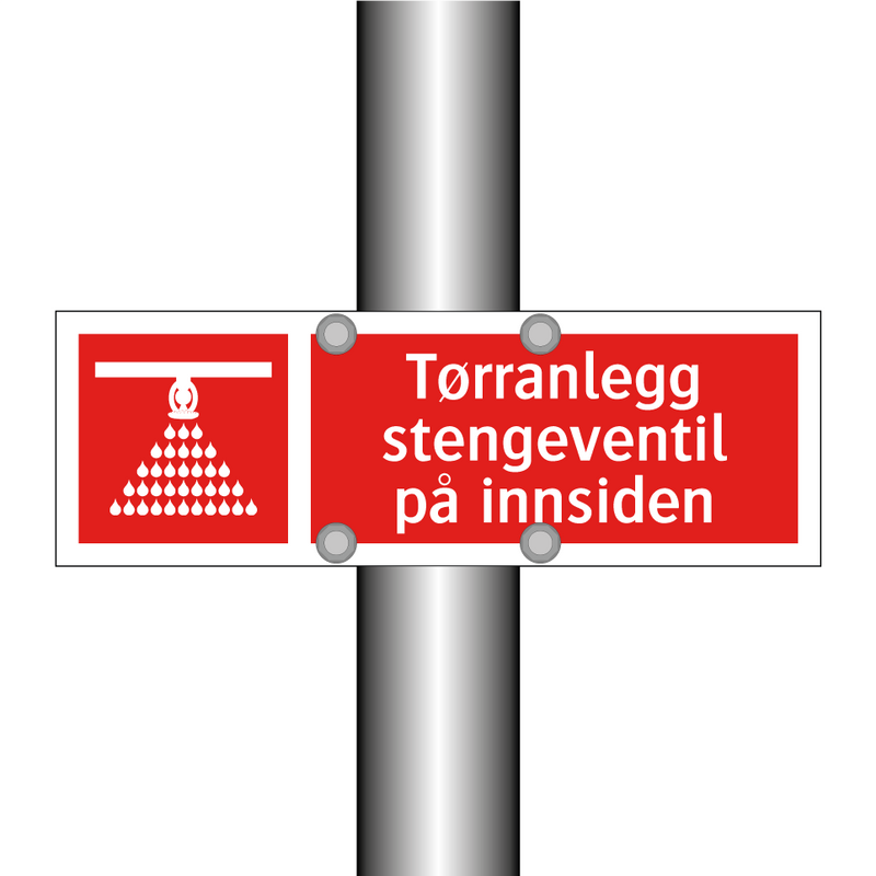 Tørranlegg stengeventil på innsiden