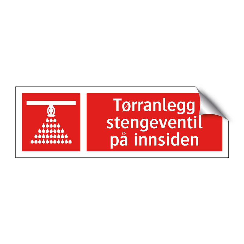 Tørranlegg stengeventil på innsiden