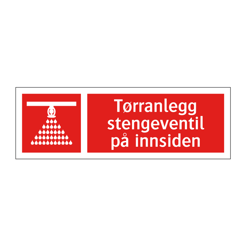 Tørranlegg stengeventil på innsiden