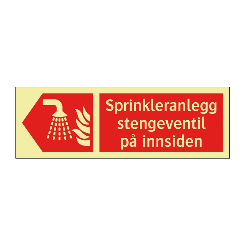 Sprinkleranlegg stengeventil på innsiden