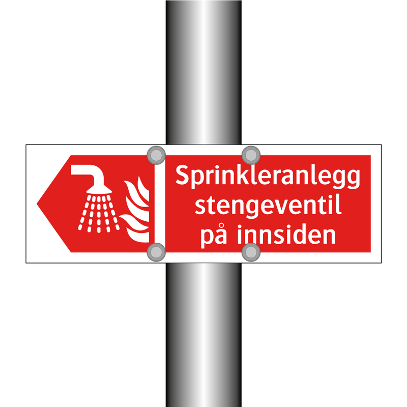 Sprinkleranlegg stengeventil på innsiden