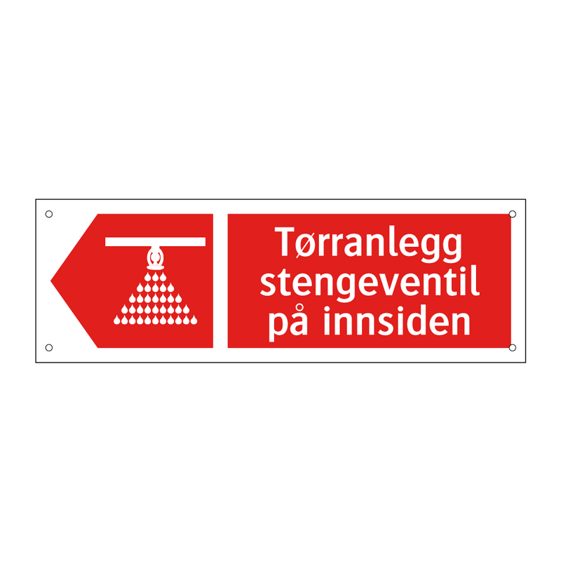 Tørranlegg stengeventil på innsiden