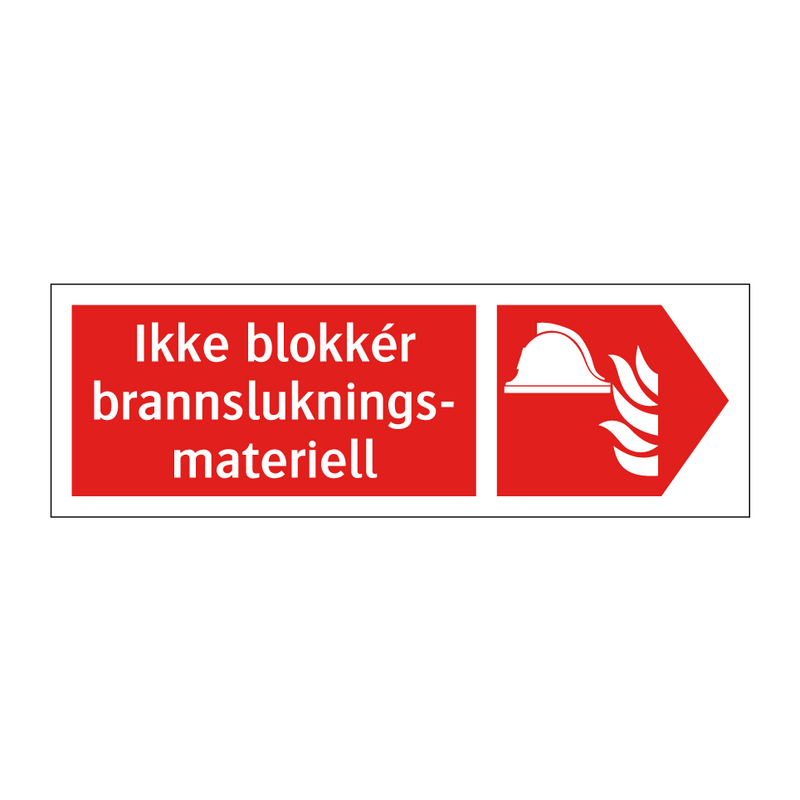 Ikke blokkér brannslukningsmateriell