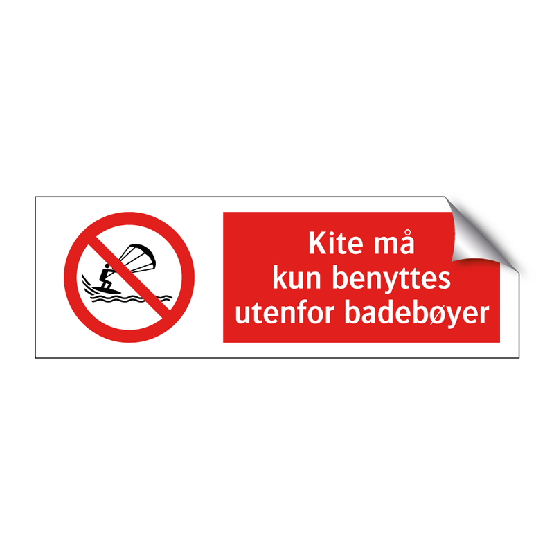 Kite må kun benyttes utenfor badebøyer