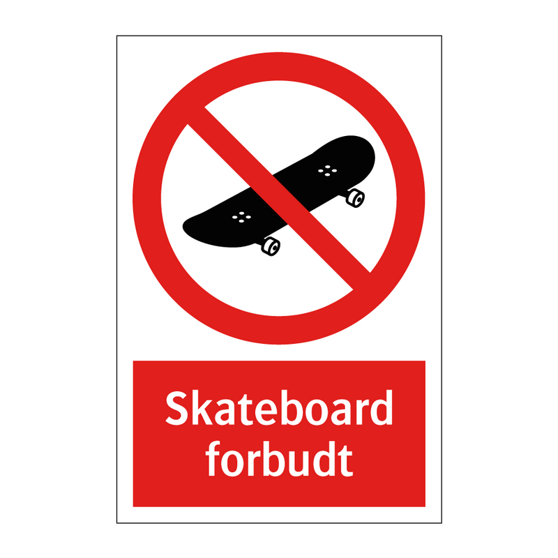 Skateboard forbudt