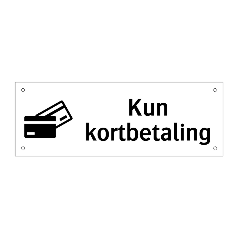 Kun kortbetaling & Kun kortbetaling