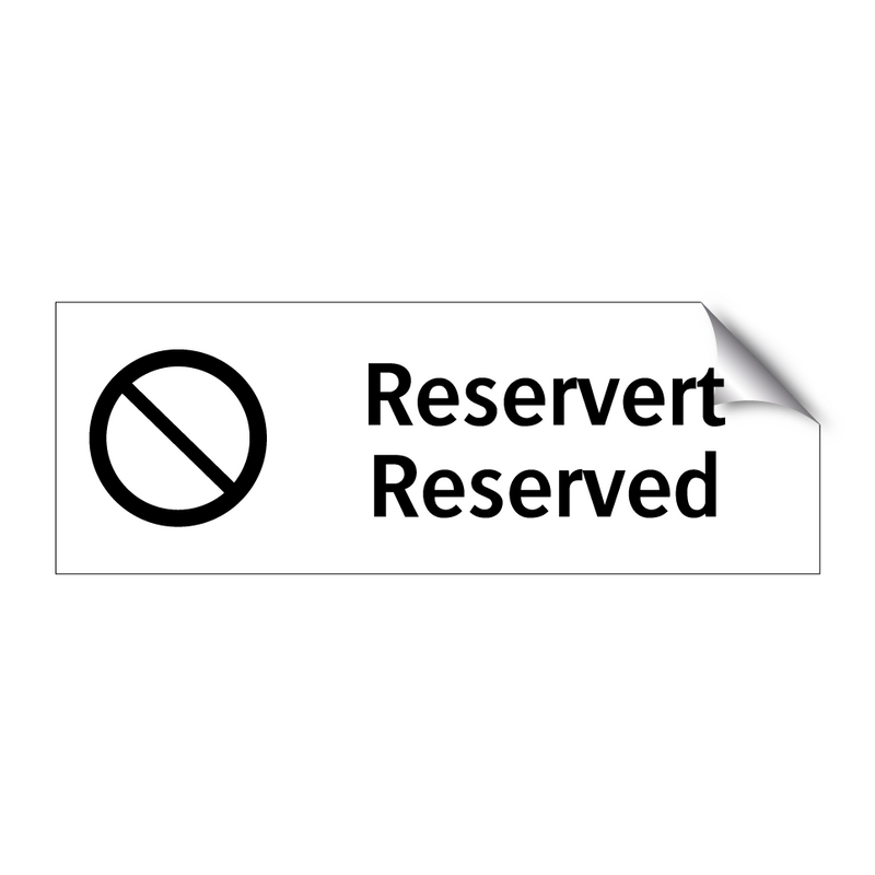 Reservert Reserved & Reservert Reserved