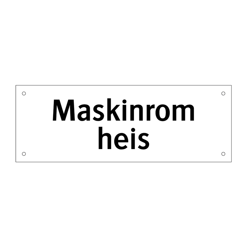 Maskinrom heis & Maskinrom heis