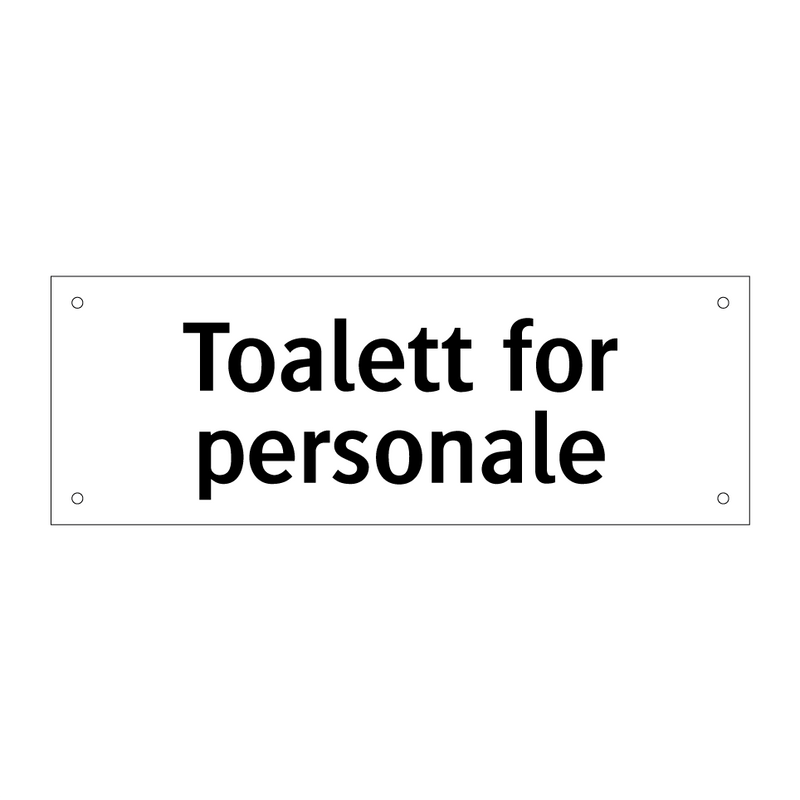 Toalett for personale & Toalett for personale