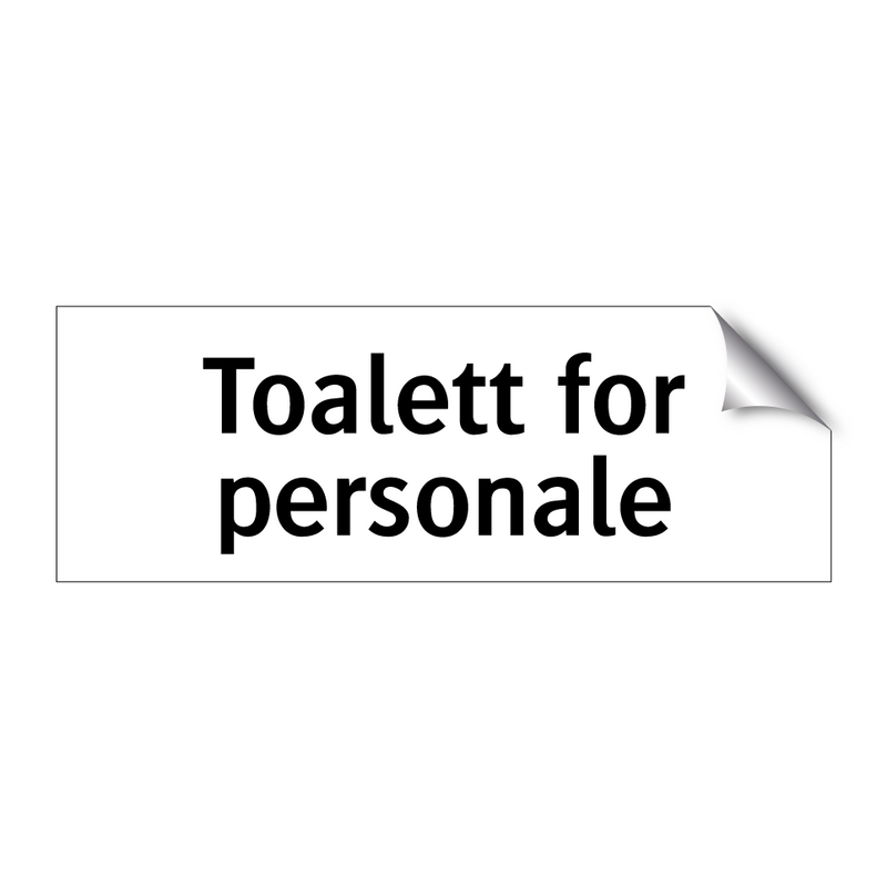 Toalett for personale & Toalett for personale